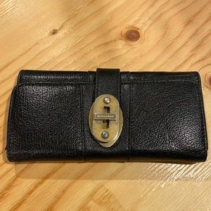 Burberry Black/Brown Metallic Leather Wallet